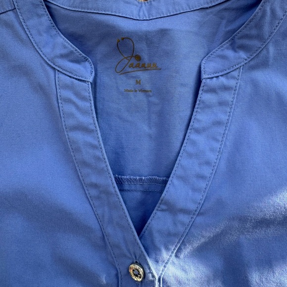 Jaanuu’s Sky Blue Button-Down Scrub Set - Picture 8 of 12